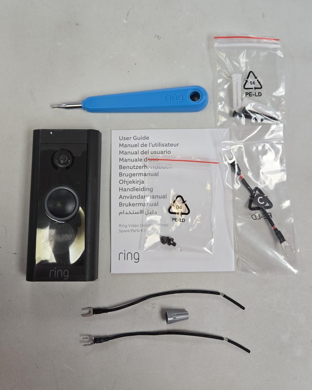 (Excellent) Ring Wired Wi-Fi Video Doorbell - Black model 5AT3T5