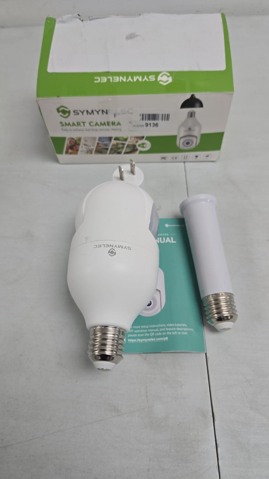(Brand New) SYMYNELEC 2K 5GHz/2.4GHz Light Bulb Security Camera Outdoor, Dual-Band WiFi Light Socket Camera