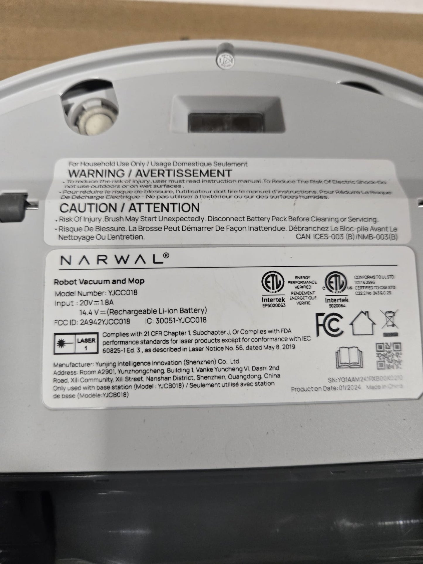 (Excellent) NARWAL Freo X Plus Robot Vacuum and Mop, Zero Tangles Brush, 7800Pa Suction