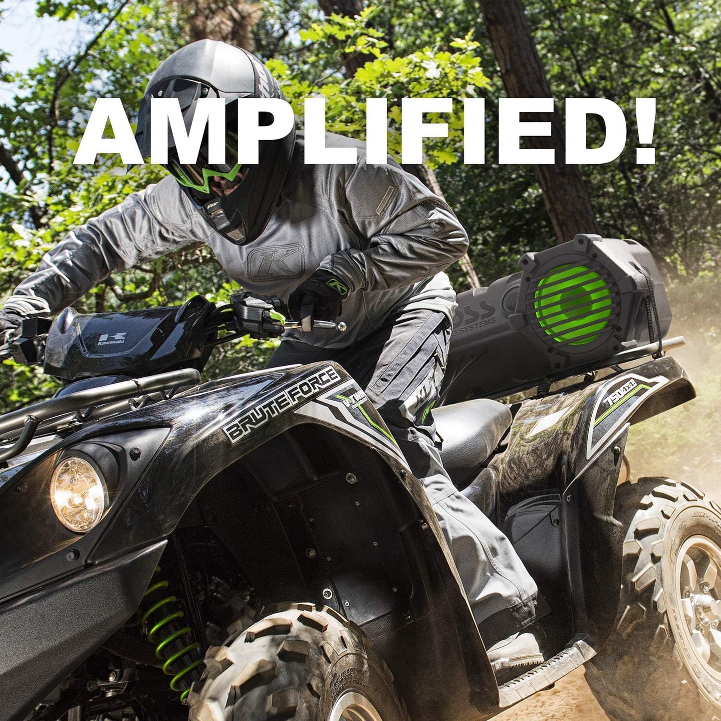 Refurbished (Good) BOSS Audio Systems ATV30BRGB ATV UTV Weatherproof Sound System - 6.5 Inch Speakers, 1 Inch Tweeters, Full Range, Built-in Amplifier, Bluetooth, Multi-Color Illumination, Hook Up To Stereo