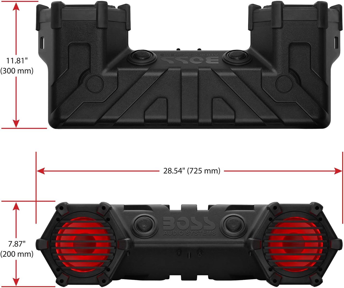 Refurbished (Good) BOSS Audio Systems ATV30BRGB ATV UTV Weatherproof Sound System - 6.5 Inch Speakers, 1 Inch Tweeters, Full Range, Built-in Amplifier, Bluetooth, Multi-Color Illumination, Hook Up To Stereo