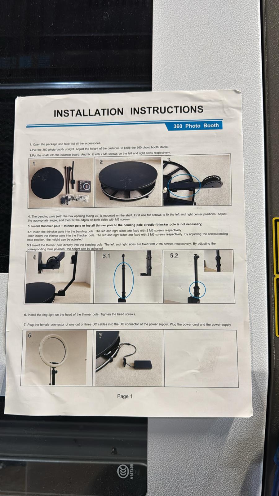 (Excellent) 360 Photo Booth Machine 23.6in PRO • RGB Ring Light • Flight Case