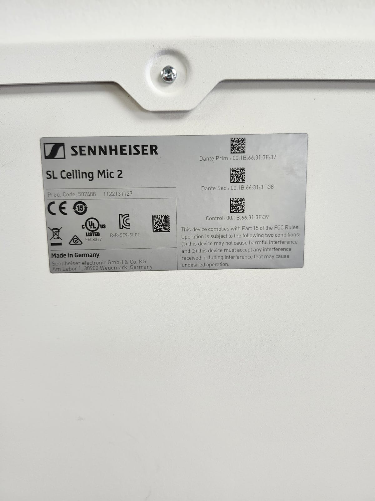 Used (Good) Sennheiser TeamConnect SL Ceiling 2 Microphone Array
