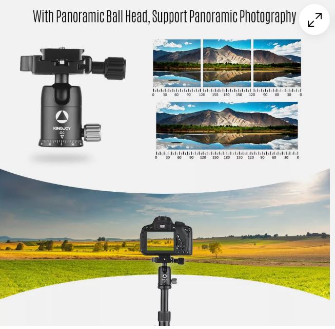 (Brand New) Kingjoy G555 4-Section Travel Tripod Detachable Monopod with Panoramic Ball