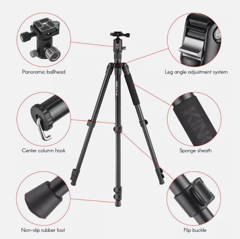(Brand New) Kingjoy G555 4-Section Travel Tripod Detachable Monopod with Panoramic Ball