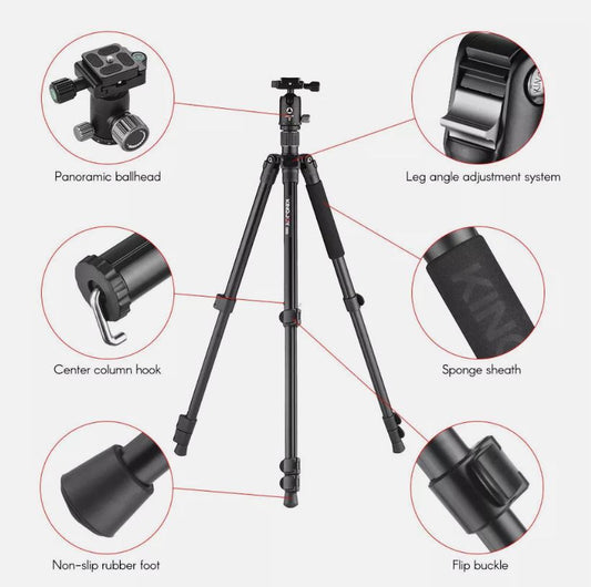 (Brand New) Kingjoy G555 4-Section Travel Tripod Detachable Monopod with Panoramic Ball