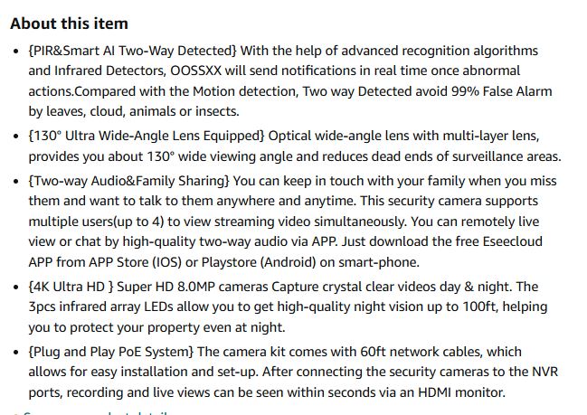 (Brand New) 4PK PIR POE Extend Camera Outdoor Indoor Video Surveillance Security Waterproof Wired POE Camera