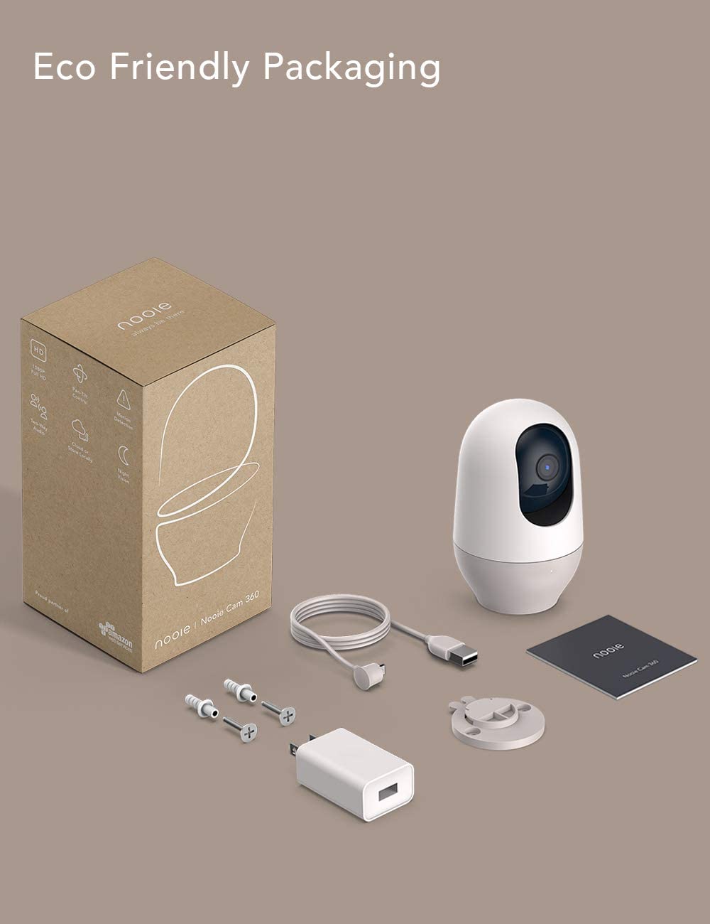 Nooie Baby Monitor Camera 360-degree 1080P Home Security Motion Tracking Night Vision