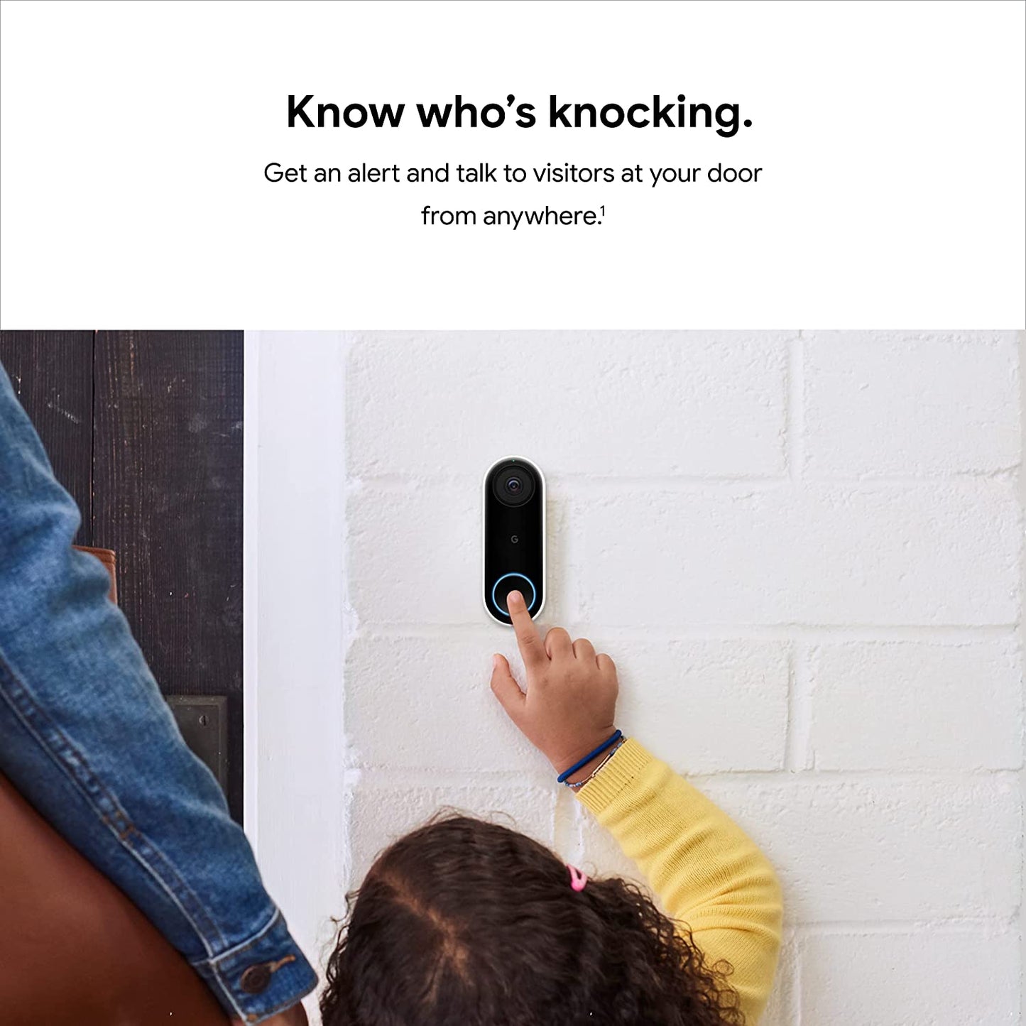 Used (Excellent) Google Nest Hello Wi-Fi Video Doorbell - Black/White - Wired-Gen 1