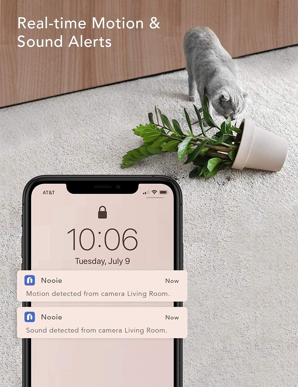 Nooie Baby Monitor Camera 360-degree 1080P Home Security Motion Tracking Night Vision