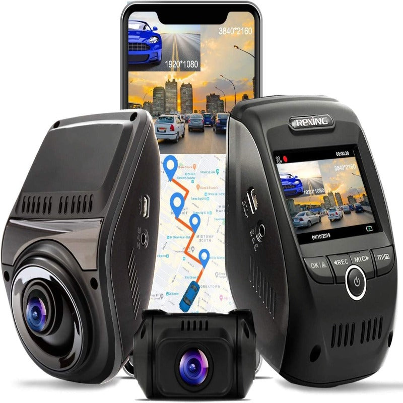 Rexing - V33 3 Channel 1440p+1440p+1440p Resolution Dashcam with