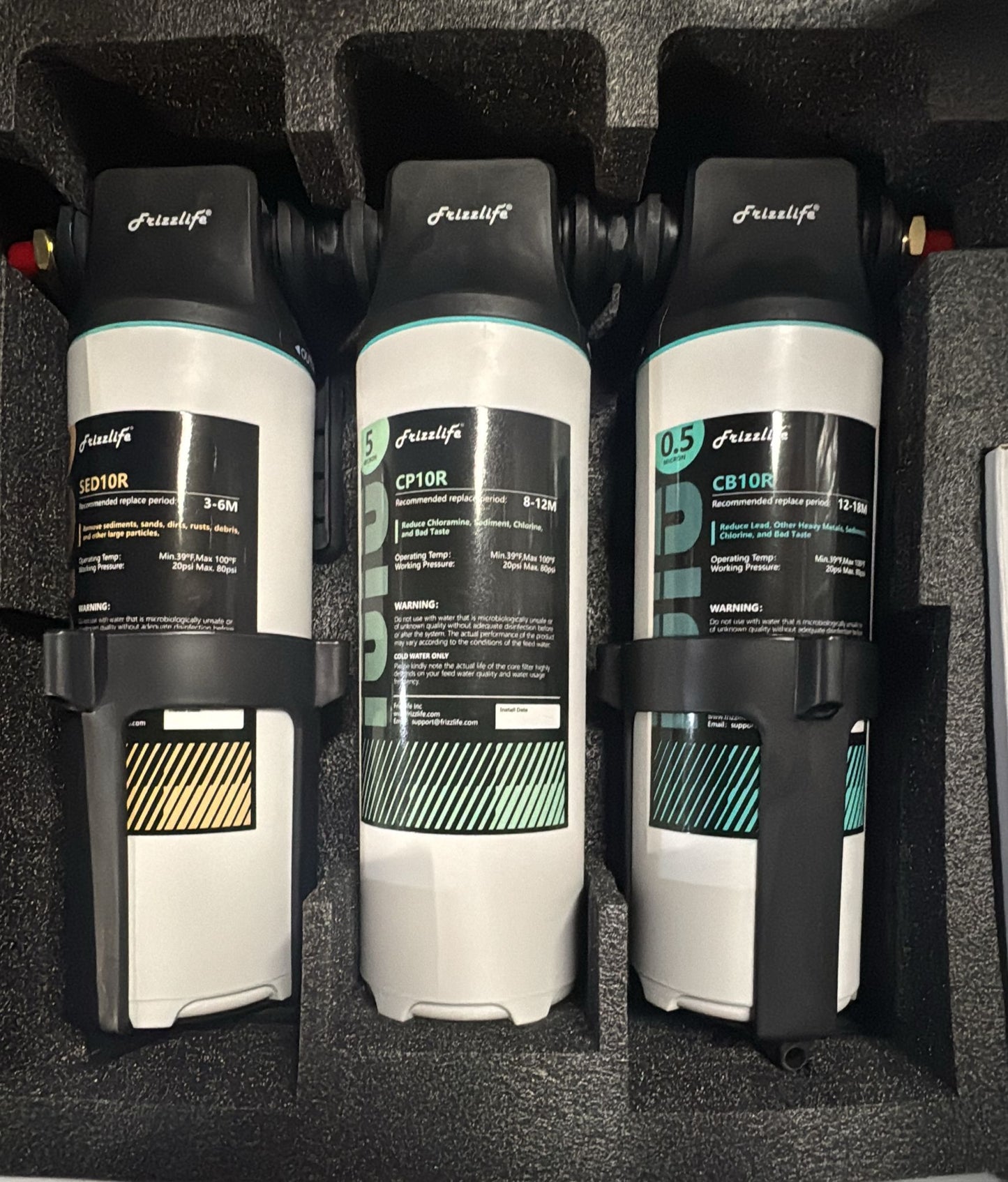 (New Open Box) Frizzlife TW10 Under Sink Water Filter – 0.5 Micron | NSF 53/42 | Direct Connect