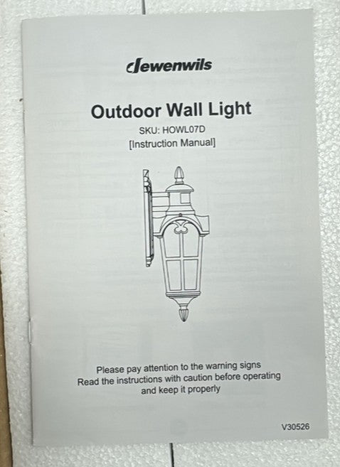 (New Open Box)  DEWENWILS Motion Sensor Outdoor Wall Lights | 2-Pack Dusk to Dawn Lantern Fixtures | HB-069