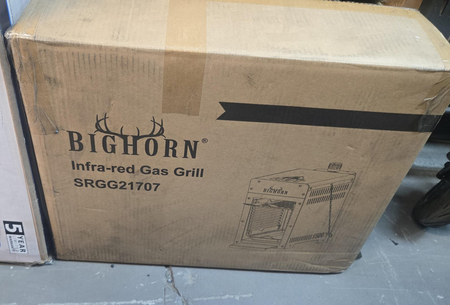 (New Open Box) BIG HORN OUTDOORS Portable Infrared Broiler Propane Gas Grill, 1500 Degree Stainless Steel Tabletop