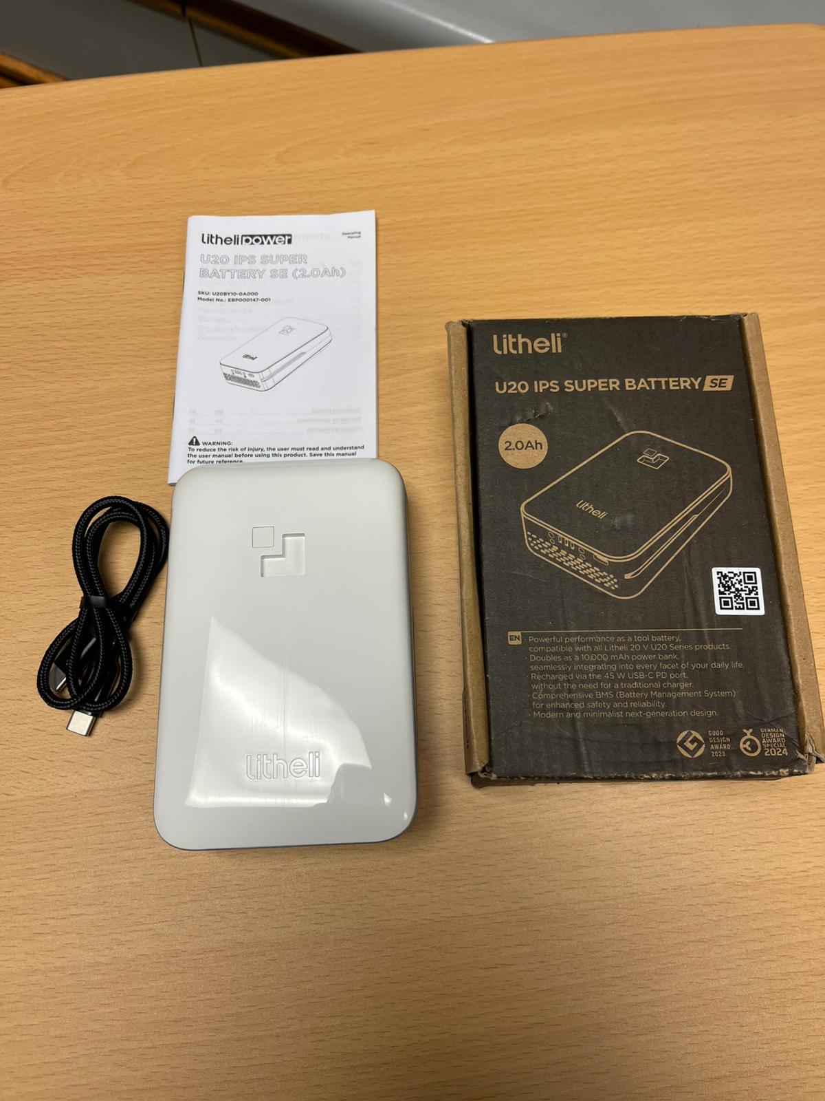 (New Open Box) Litheli Battery Pack 20V, 2.0Ah Replacement Lithium Batteries U20 Series Power Tools (SE Version)