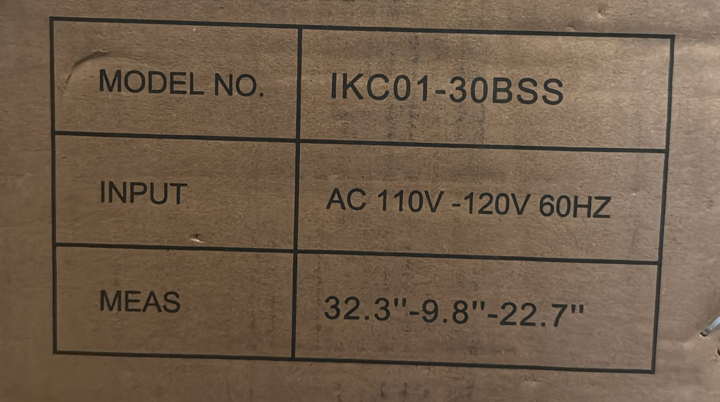 (New Open Box) IKTCH 30 Inch Under Cabinet Range Hood with 900-CFM (IKC01-30-BSS)