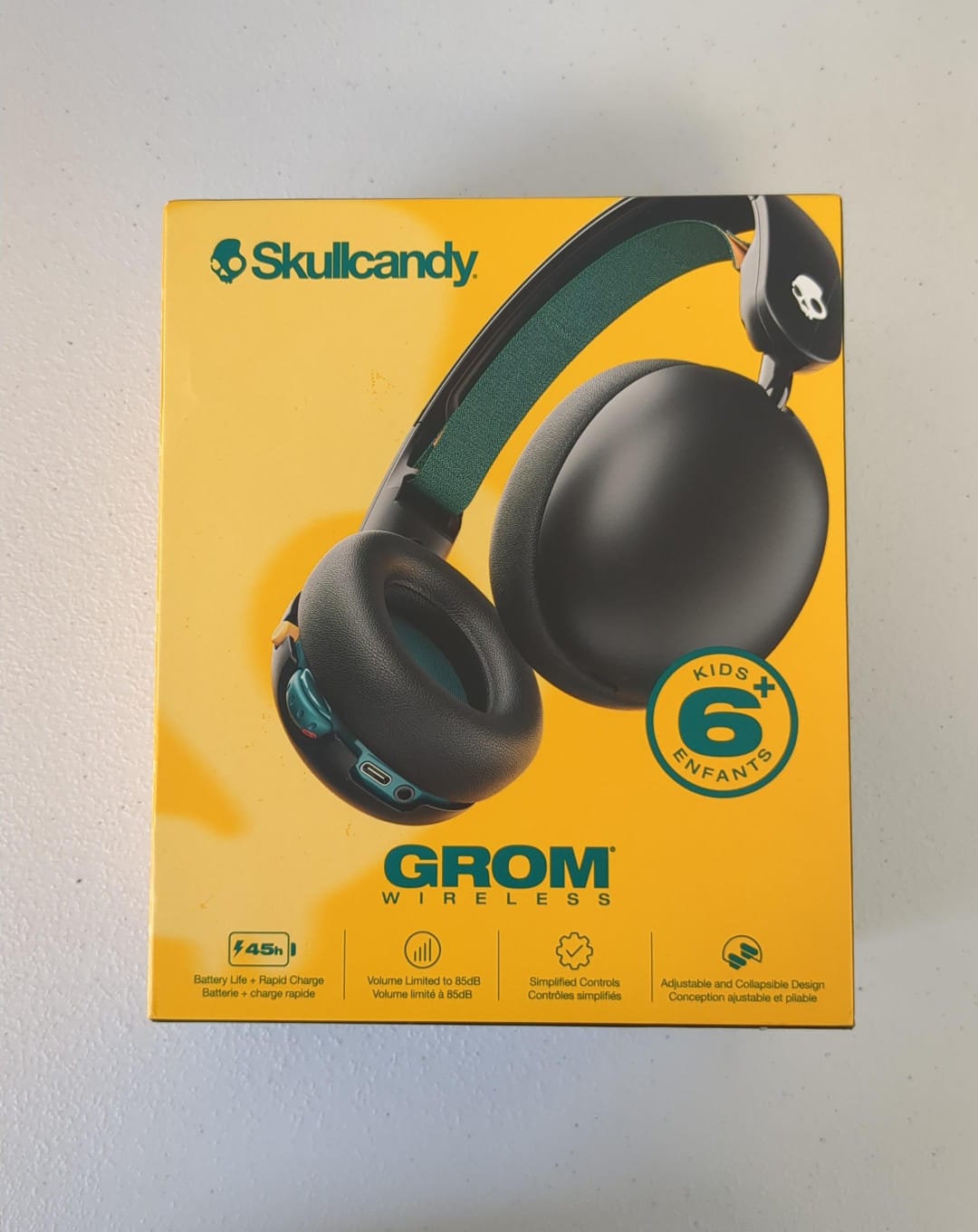 (Brand New) Skullcandy Grom Wired Headphones, Volume-Limiting Audio, Comfortable Over-Ear Fit