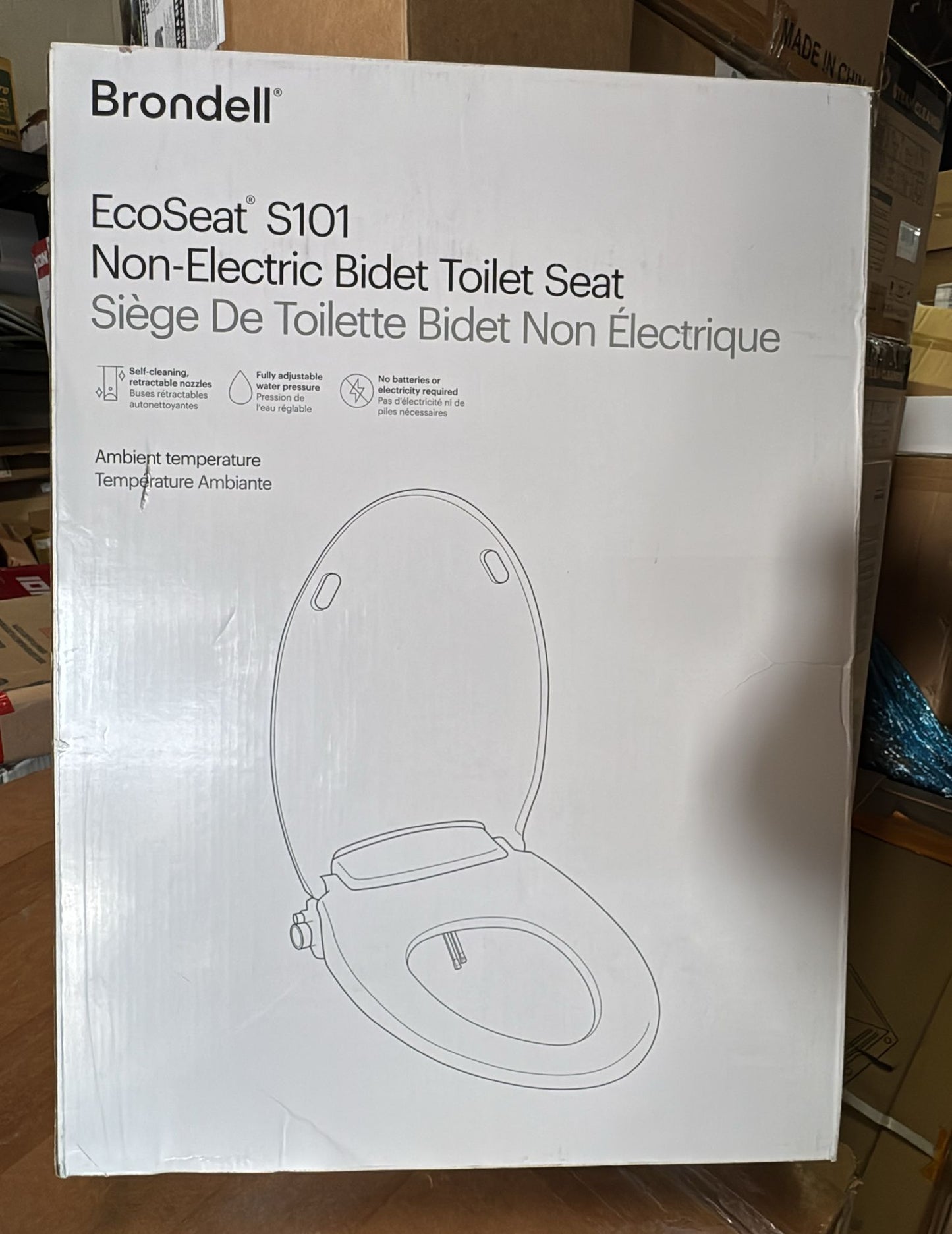 (New Open Box) Brondell Bidet Toilet Seat Non-Electric Swash Seat, Fits Round Toilets, White – Dual Nozzle System