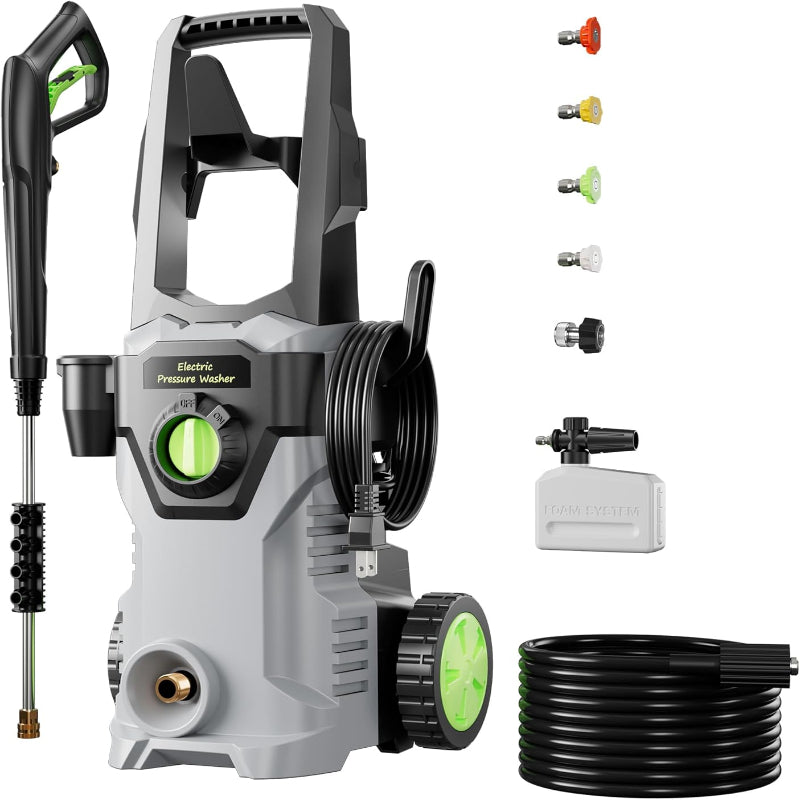 Pressure Washer, Power Washer with Foam Cannon 4500PSI 2.8 GPM Max Electric Pressure Washer