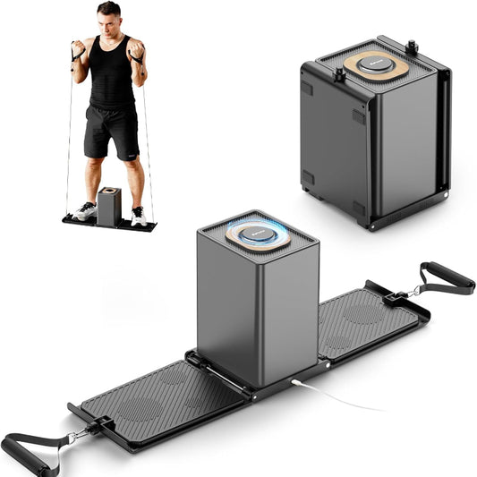 (New Open Box) Eahora SR3 Smart Home Gym Workout Cable Machine | Foldable Portable, Multi-Level Resistance Adjustable Trainer, HD Display | Home & Outdoor Fitness,Full Body Strength Training Fitness Exercise Machine