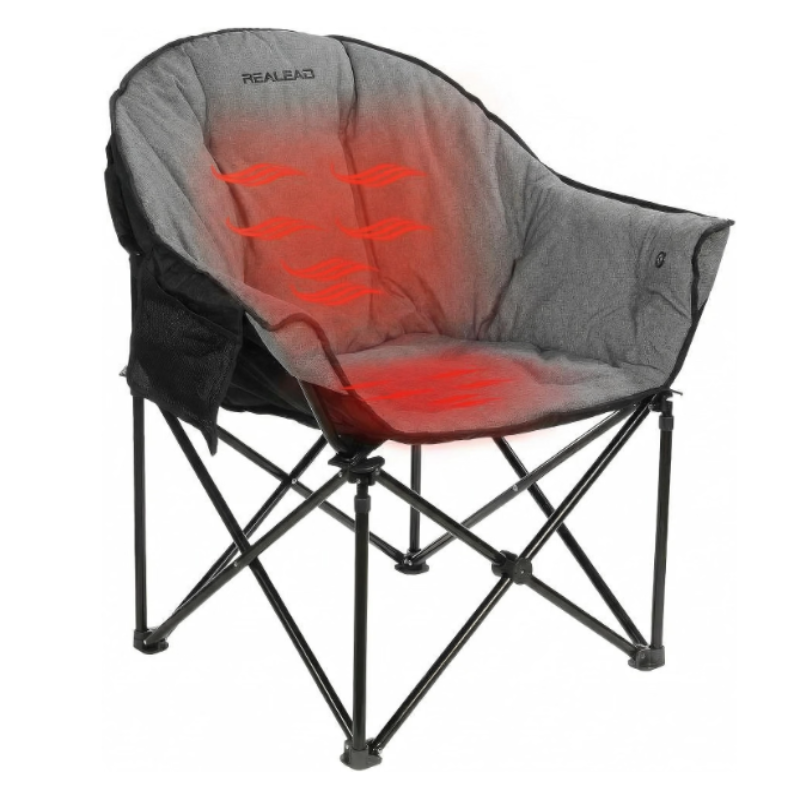 (Excellent) REALEAD Oversized Heated Camping Chair with Fully Thick Padded