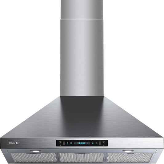 (Excellent) HisoHu 36” Wall Mount Range Hood – 780 CFM, Gesture Control, LED Lights