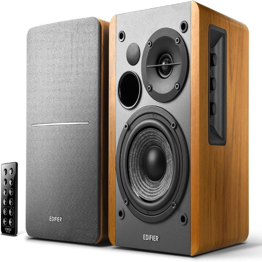 (Excellent) Edifier R1280DB Powered Bluetooth Bookshelf Speakers - Optical Input - Wireless Studio Monitors - 4 Inch Near Field Speaker - 42w RMS