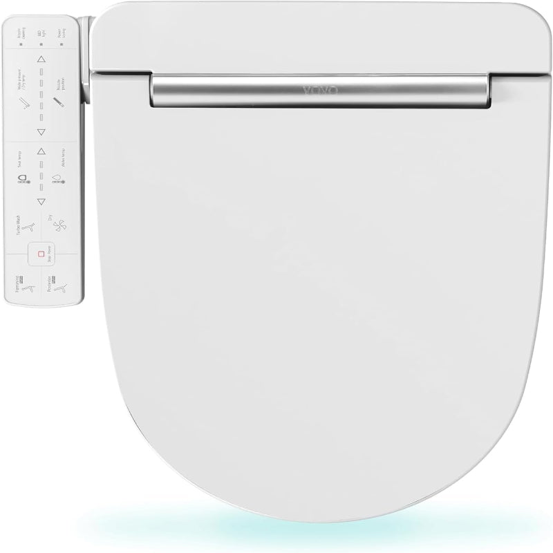 (New Open Box) VOVO VB-3000SE Elongated Bidet Toilet Seat, Warm Water, LED Light, Heated Seat, White, Dryer, Stainless Steel Nozzle