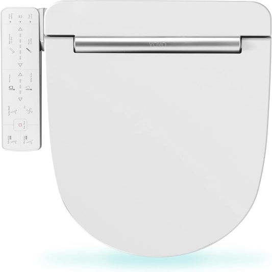 (New Open Box) VOVO VB-3000SE Elongated Bidet Toilet Seat, Warm Water, LED Light, Heated Seat, White, Dryer, Stainless Steel Nozzle