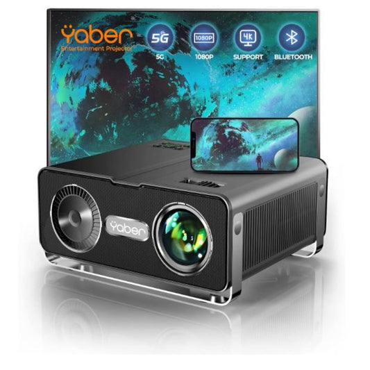 YABER V10 5G WiFi Bluetooth Projector, 15000L Full HD Native 1080P Projector 4K Support, 2023 Upgraded 4D/4P Keystone&Zoom, Home Theater&Outdoor Video Projector for Smartphone/TV Stick/PC/PPT/PS5