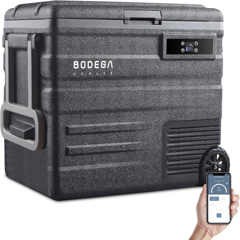 (New Open Box)  BODEGACOOLER Portable Car Refrigerator (U65) – 68 Quart / 65L | 12V Freezer with APP Control