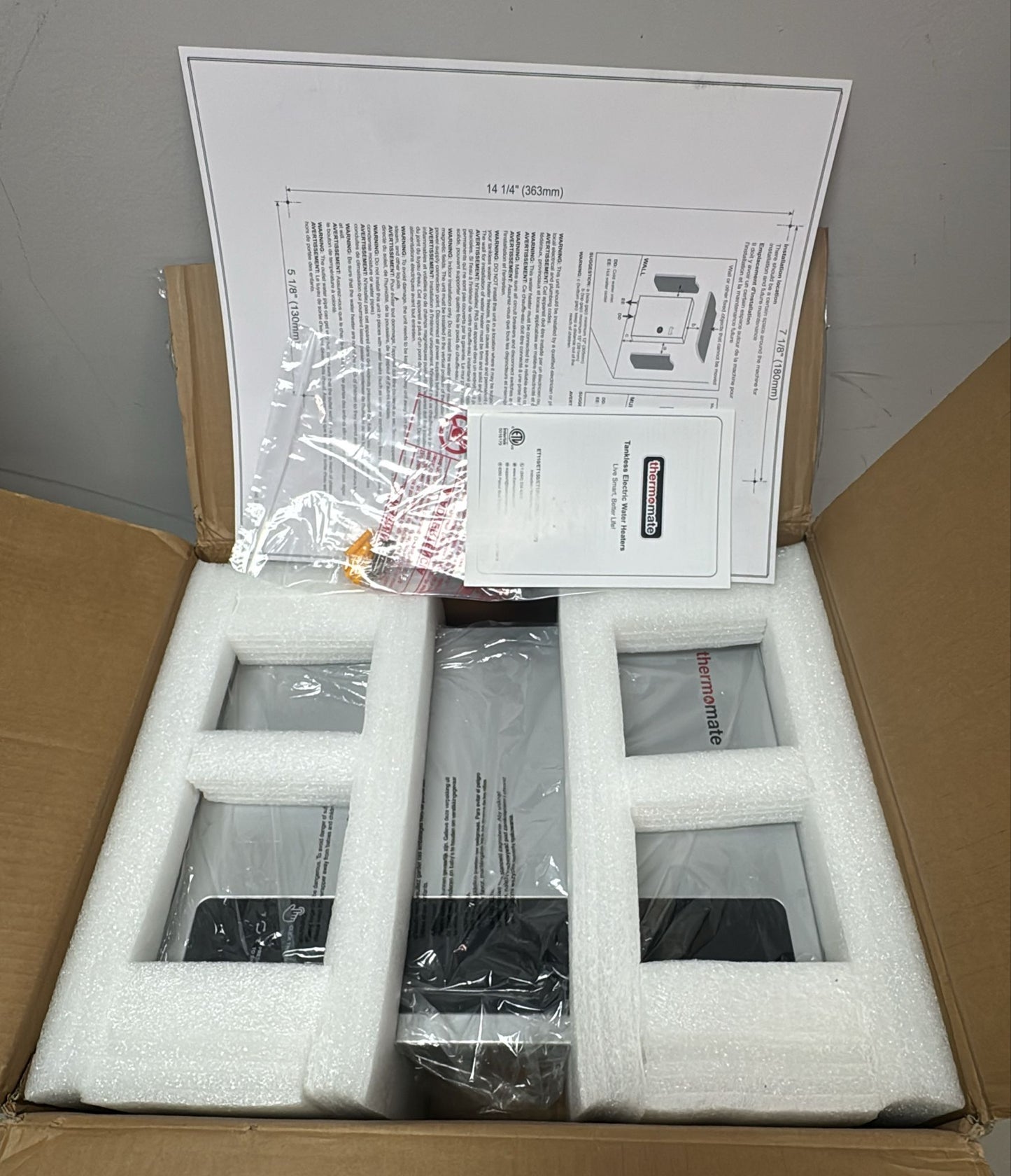 (New Open Box) Thermomate (ET270) Tankless Electric On Demand Instant Hot Water Heater - 240V | 27kW