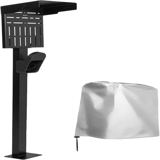(New Open Box) VIVO Outdoor EV Charging Stand | Weatherproof Pedestal | Stainless Steel | STAND-EV01C