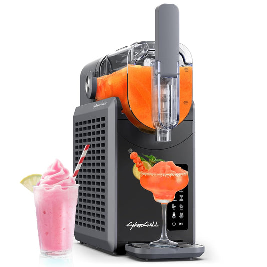 (New Open Box) CyberChill Slushie Machine, Slushy Machine for Home with LED Display, 5 Preset Programs Frozen Drink Maker No Ice Needed- Self Cleaning, for Milk Shakes,Frappés,Margarita Smoothie,Slush,and More