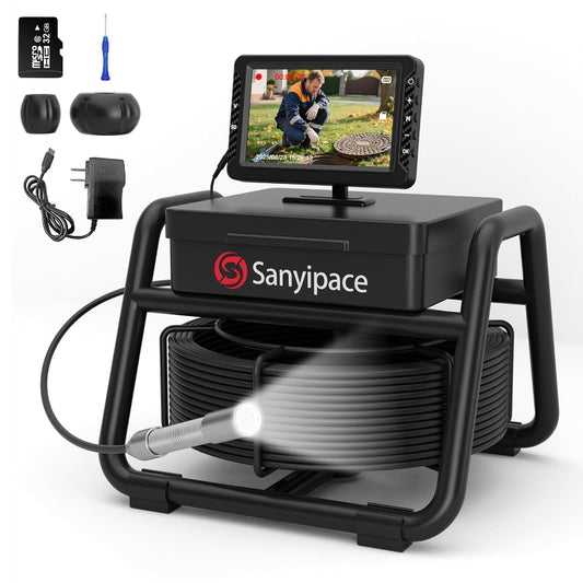 (New Open Box) Sanyipace S5517DC Drain Camera | 5" IPS 1080P HD DVR • 100FT • 16GB