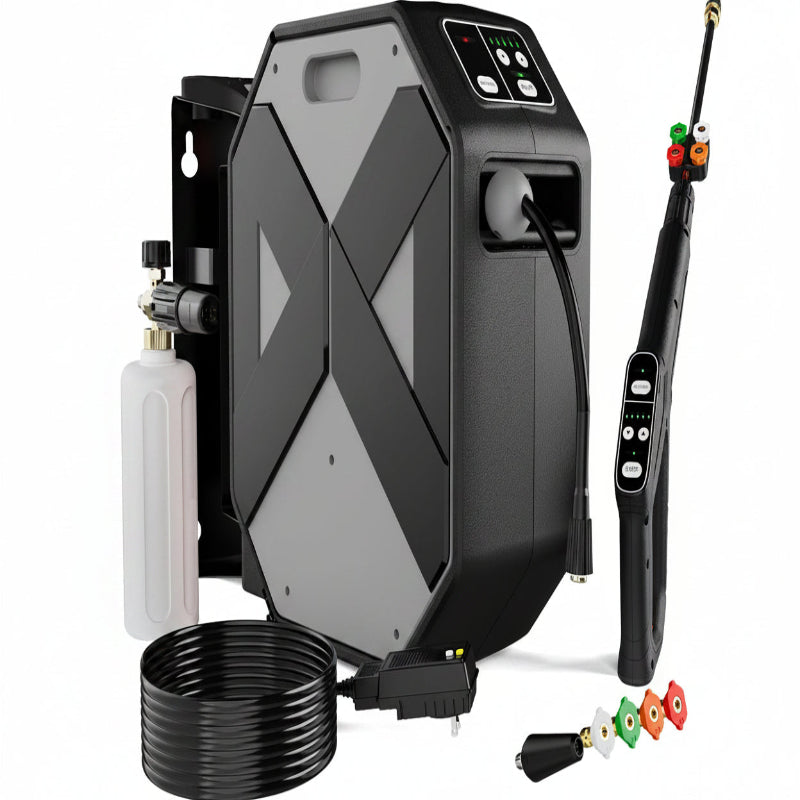 (New Open Box) DGIVovo G5054 Electric Pressure Washer | Grey • 3500 PSI • 2.5 GPM • 100FT RetractableHose Reel
