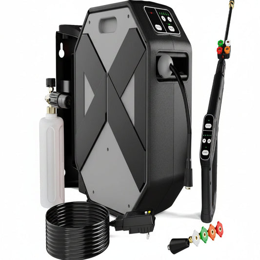 (New Open Box) DGIVovo G5054 Electric Pressure Washer | Grey • 3500 PSI • 2.5 GPM • 100FT RetractableHose Reel
