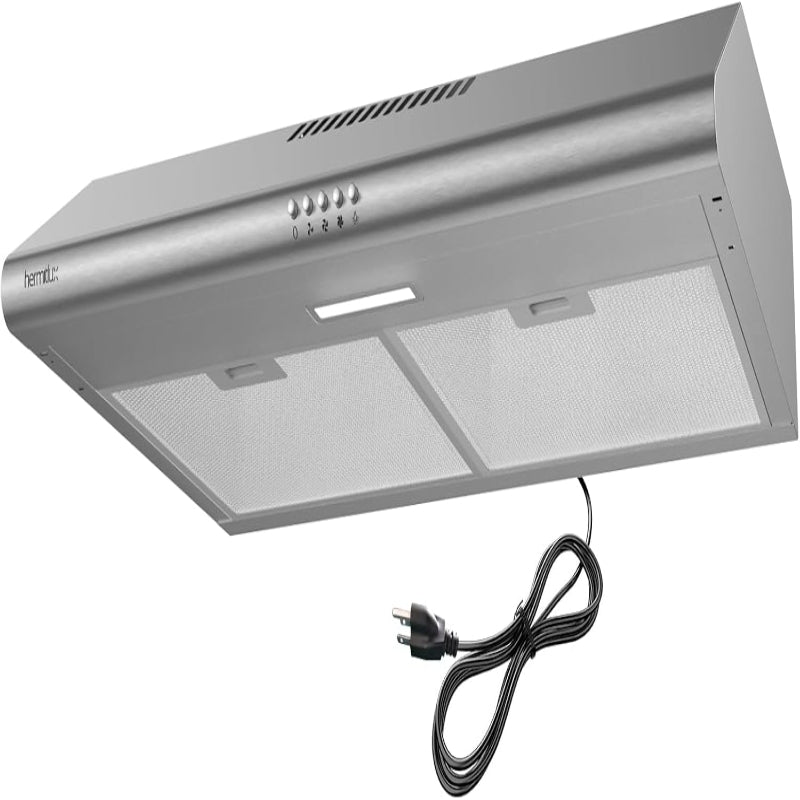 (Excellent) Hermitlux 30” Under Cabinet Range Hood • 3-Speed Exhaust Fan • Stainless Steel