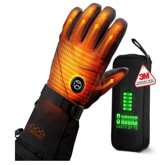 Neberon Heated Gloves for Men Women, Rechargeable Battery Electric Heating Gloves, 8H Lasting Warmth Winter Gloves with Palm2Tip Technology, Perfect for Skiing Motorcycle Cycling