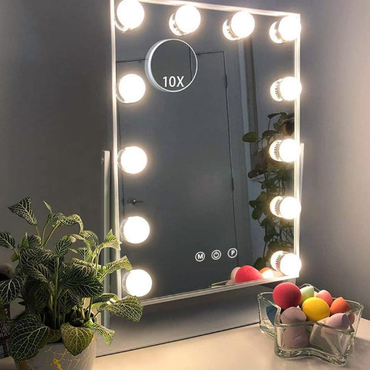 (New Open Box) Hansong Vanity Mirror with Lights Makeup Mirror with Lights 12 Dimmable Bulbs