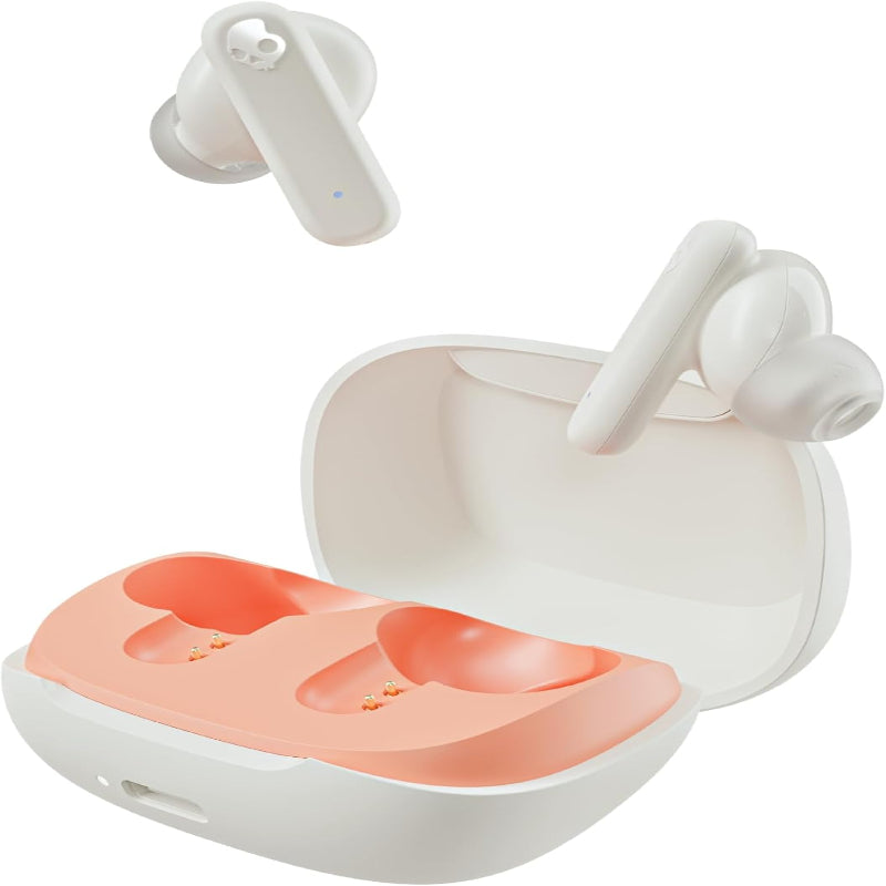 (Brand New) Skullcandy Smokin’ Buds Wireless Earbuds, Bluetooth Headphones, - Bone Orange Glow