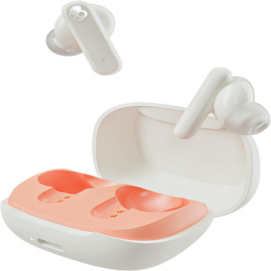 (Brand New) Skullcandy Smokin’ Buds Wireless Earbuds, Bluetooth Headphones, - Bone Orange Glow