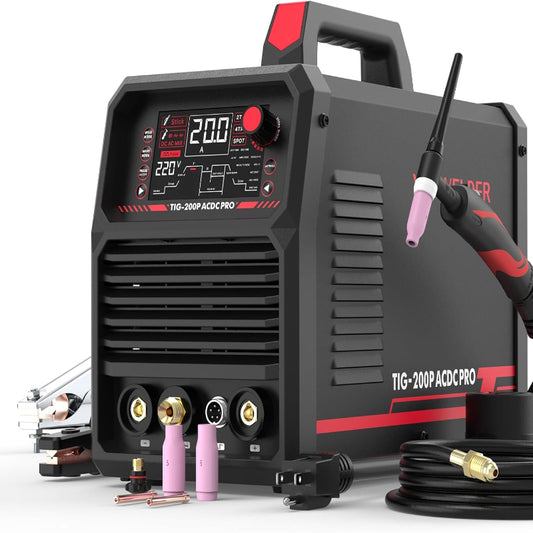 (New Open Box) YESWELDER 200A AC/DC TIG Welder | Aluminum Welding • Pulse • 110/220V Dual Voltage