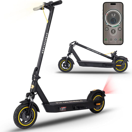 (Excellent) Gyrocopters Flash Pro Max Portable Electric Scooter for Adults Speed 30km/h Long Range up to 40 Kms with 500W Powerful Brushless Motor, Solid 10” Tires, Suspension | App-Enabled E Scooter
