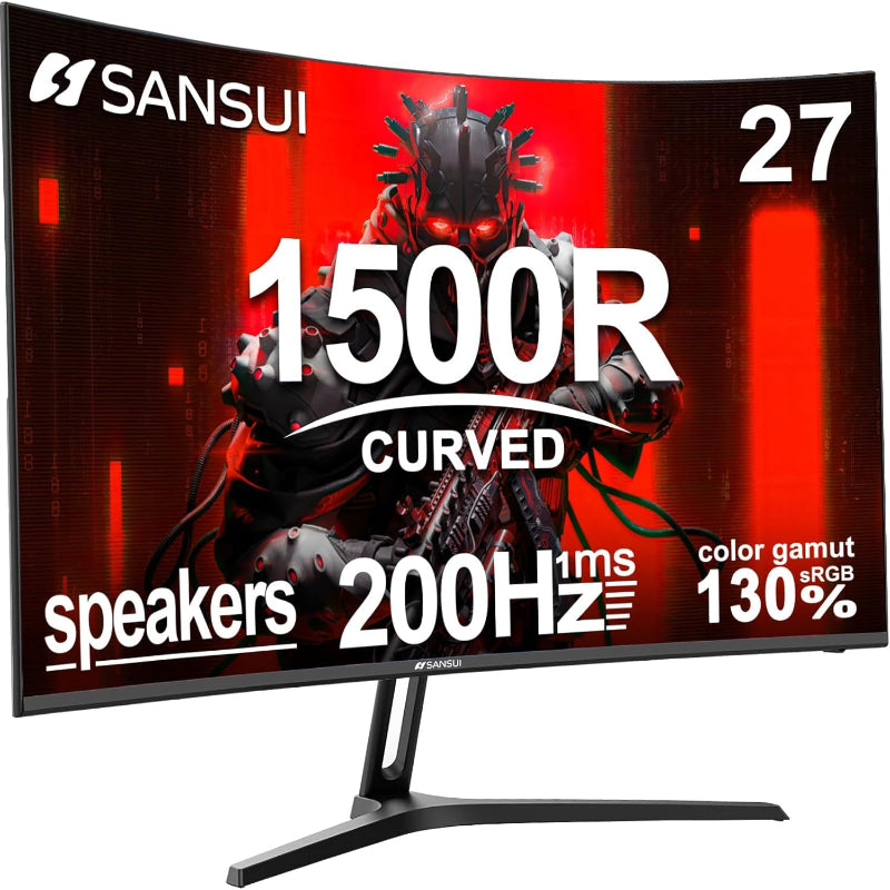 (New Open Box) SANSUI ES-G27C1 27" Curved Gaming Monitor | 200Hz • 1ms • FHD