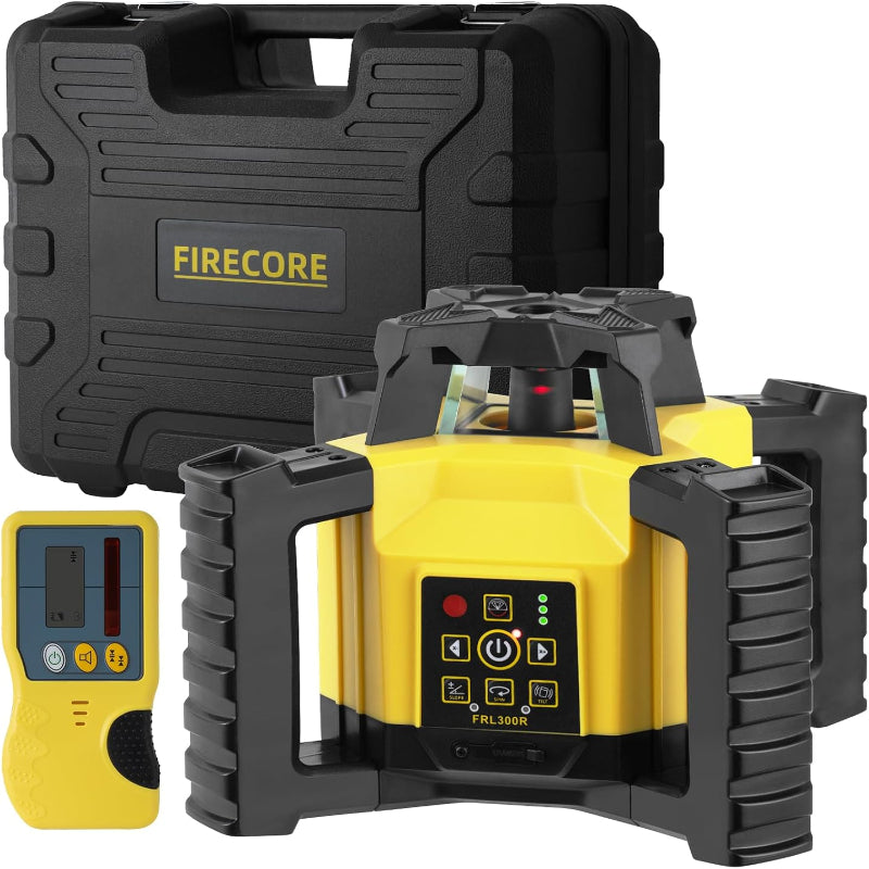 (New No Box)  Firecore FRL300R Rotary Laser Level | 1968FT Range • Self-Leveling • 360° Red Beam