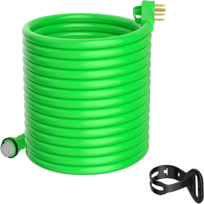 (New Open Box) Richeer 50A RV Extension Cord – 50ft | 14-50P to SS2-50R • Heavy-Duty • Locking Connector •