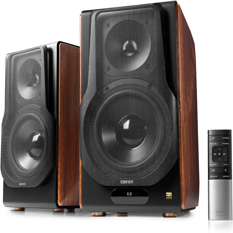 (New Open Box) Edifier S3000MKII Audiophile Active Speakers, Wireless Powered Bookshelf Speaker Bluetooth 5.0 aptX with Planar Diaphragm Tweeters, Hi-Res Audio and 6.5" Woofers