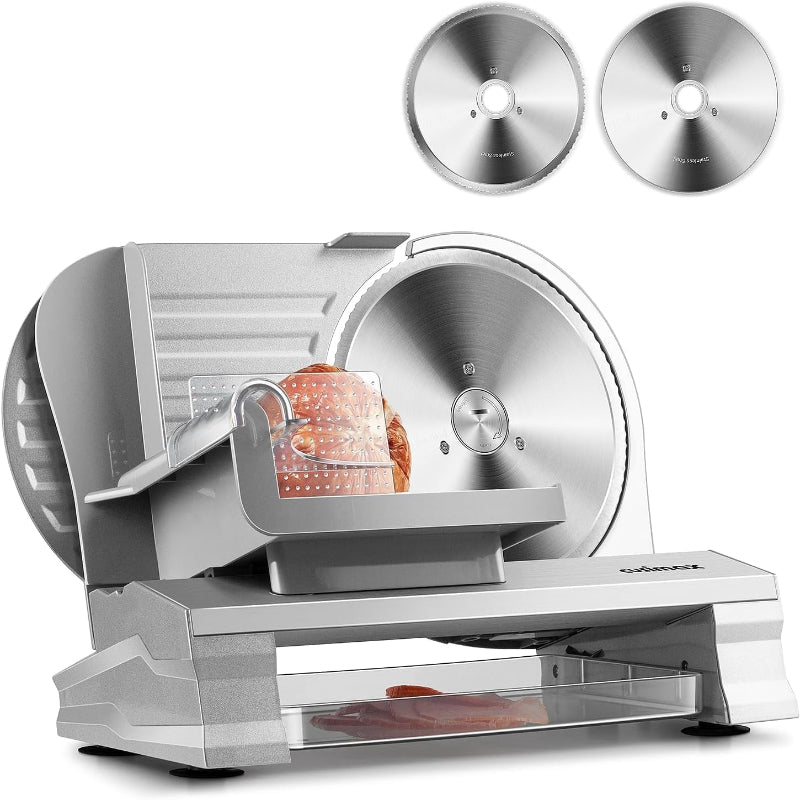 (New Open Box) CUSIMAX Electric Meat Slicer – CMFS-9028 | Double 9" Stainless Steel Blades
