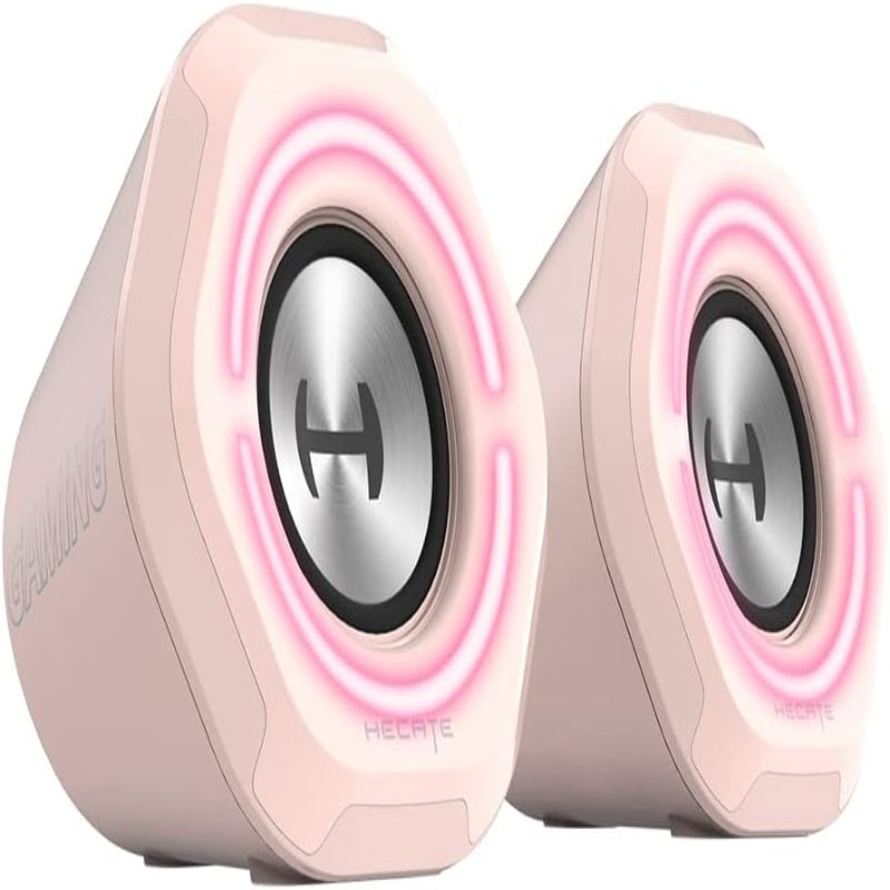 (Excellent) Edifier G1000 USB Computer Speakers,USB-Powered Bluetooth 5.3 PC Gaming Speakers for Desktop Computer Laptop and Mobile Phone USB 3.5mm Aux Bluetooth Input RGB Lights Pink